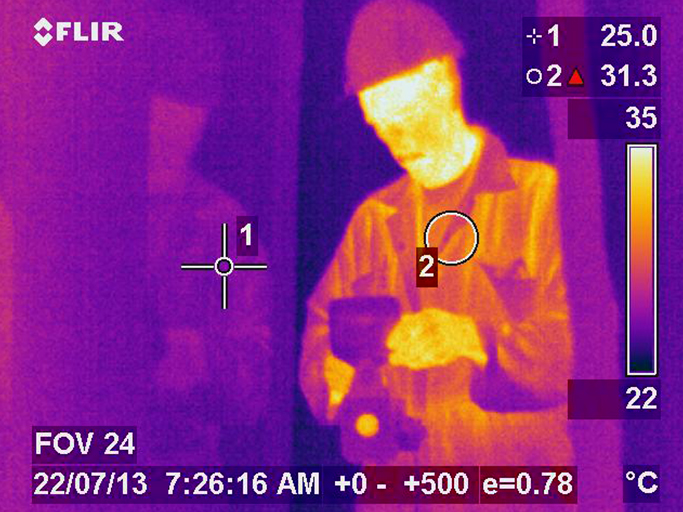 Infrared scan of person